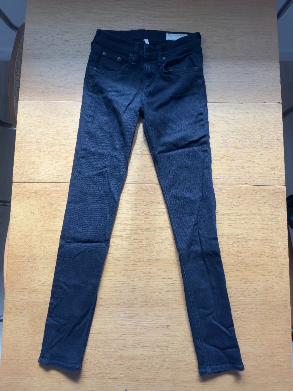 rag & bone High Rise Skinny Jeans Black Denim Size 25